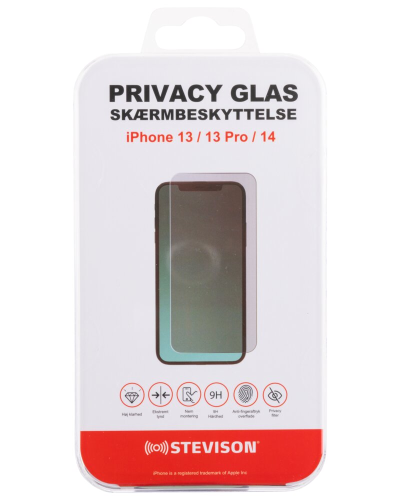 STEVISON Privacy-Glas til iPhone 13, 13 Pro og 14 