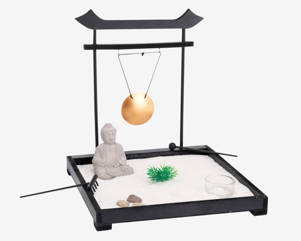 Zen Have Til Dekoration Med Lille Gong