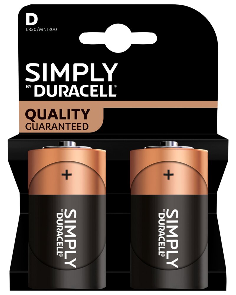DURACELL SIMPLY D 2-PACK