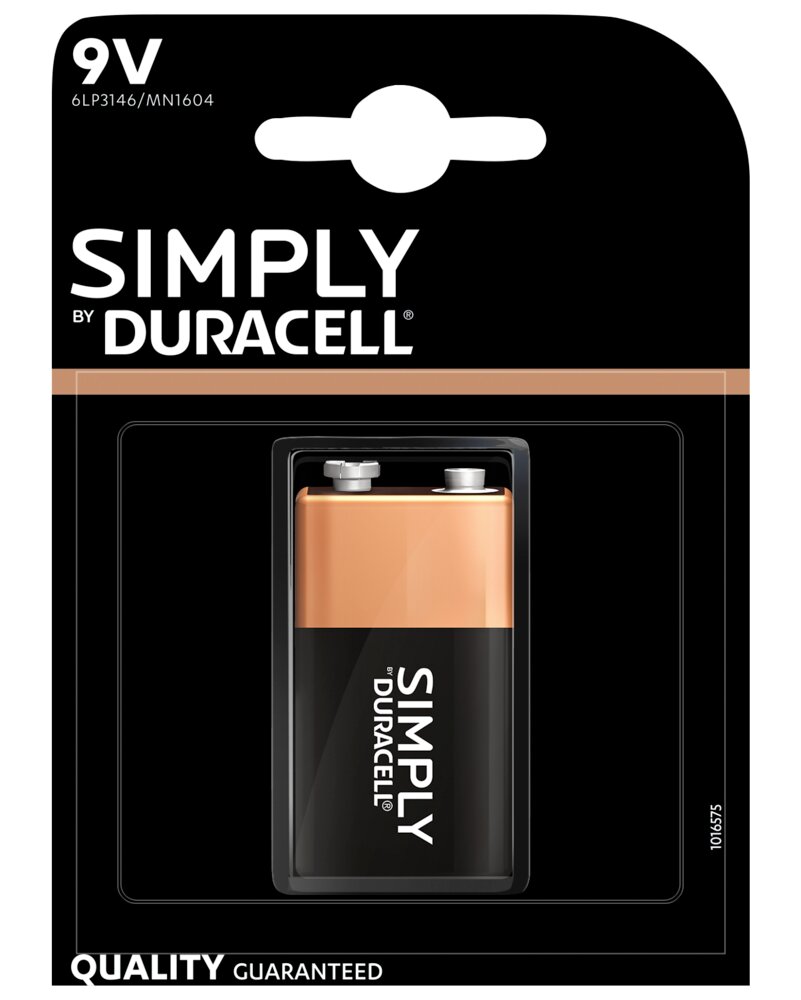 DURACELL Simply Batteri 9V 1 stk.