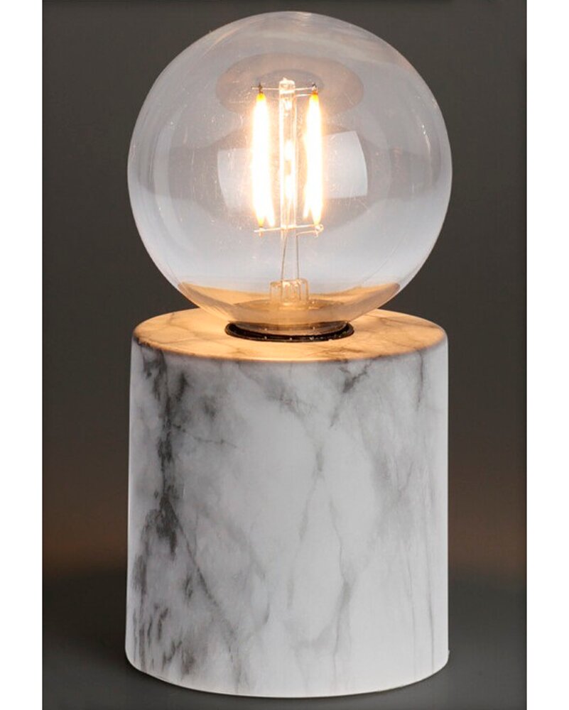Bordlampe Marmor H. 15 cm - hvid