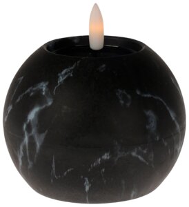 LED-ljus marmor svart 