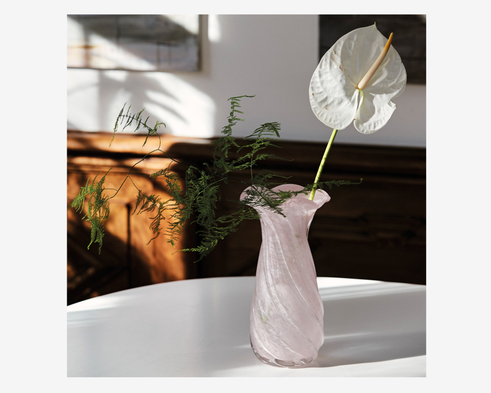 Vase Tulip Wave Rose H.30cm