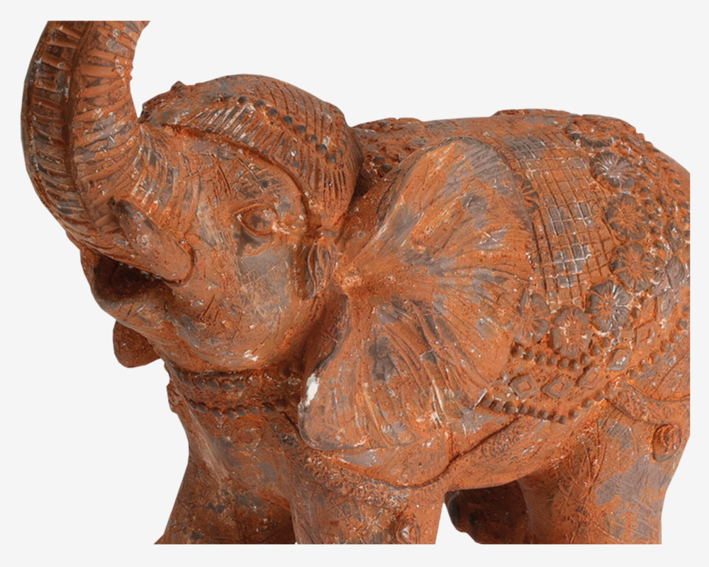 Figur Elefant Rustfarvet H.39,5 cm 