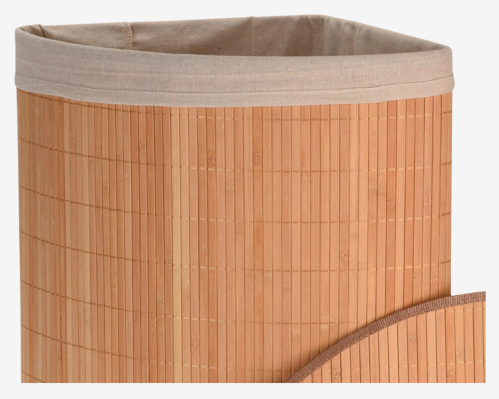 Hjørne Vasketøjskurv Bambus H.60 cm 