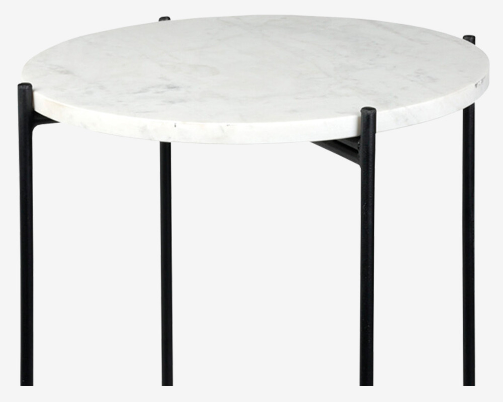 Hjørnebord Hvid Marmor H.46 cm 