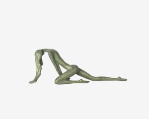 Figur Kvinde Antik Grøn H.10 cm 