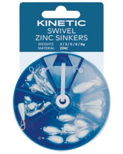 Kinetic Swivel zinc sinkers sortiment