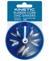 Kinetic Rubber core zinc sinkers sortiment