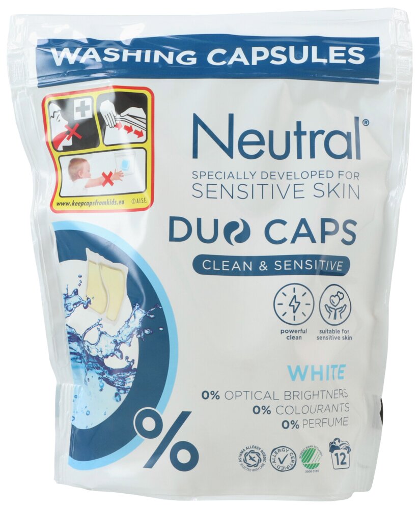 Neutral tvättkapslar Duo Caps White 12-pack