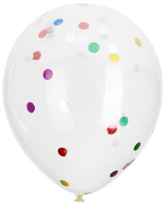 Ballon med multifarvet konfetti 8-pak