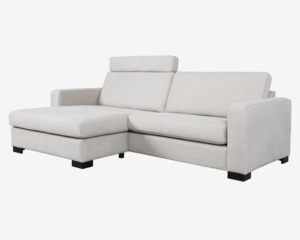 Sofa m/chaiselong grå/beige