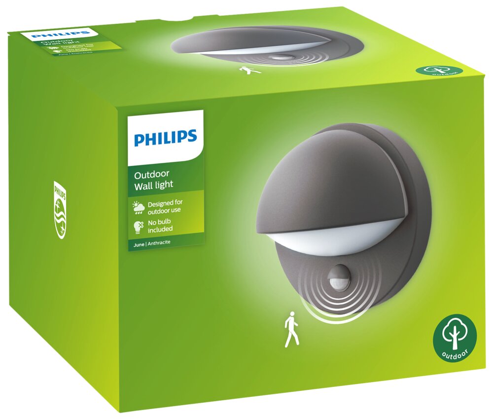 Philips vägglampa June med sensor
