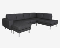 Sofa U-shape Højrevendt Antracit
