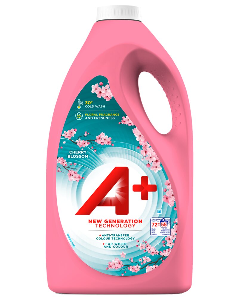 A+ tvättmedel Cherry Blossom 3,6 L