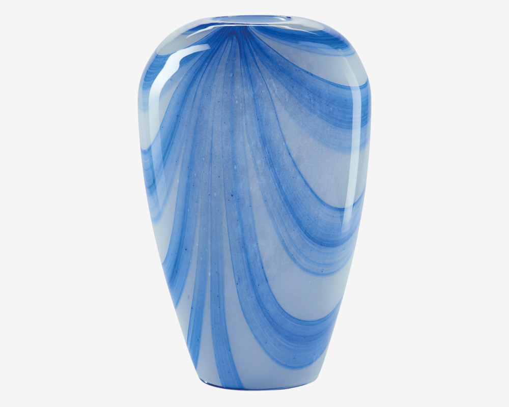 Vase Brede Striber Blå H.32,5 cm 