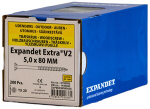 EXPANDET Spånskrue 5 x 80 mm TX20 200 stk.