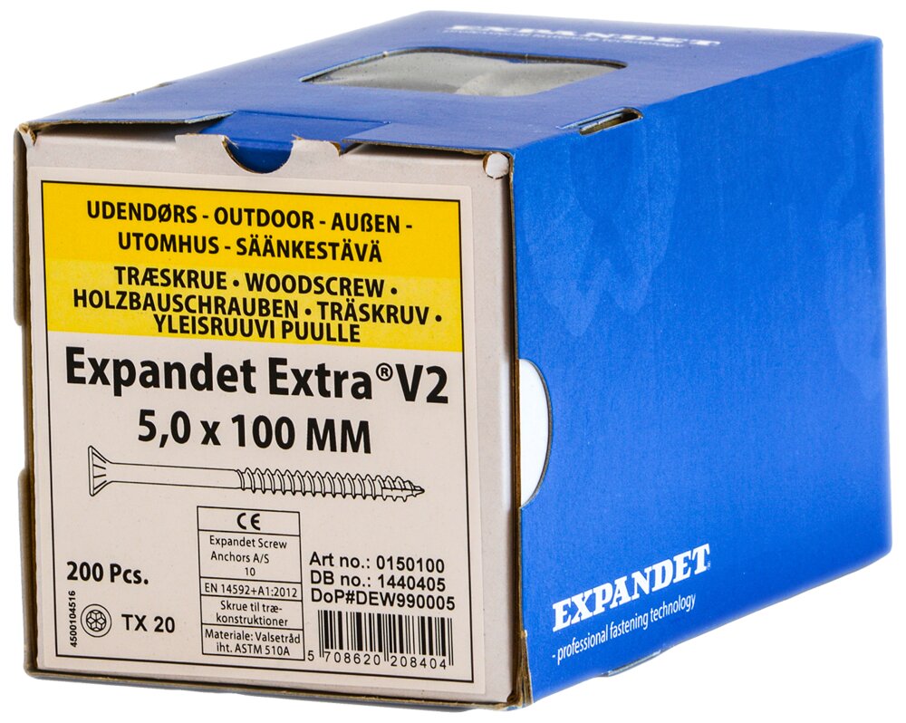 EXPANDET Spånskrue 5 x 100 mm TX20 200 stk.