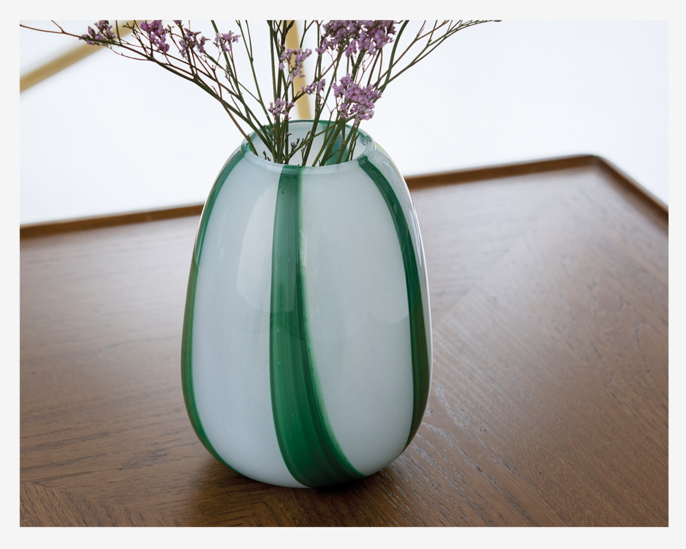 Vase Stribet Mint H.20 cm 