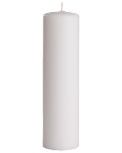 Bloklys Ø6,8  x  H. 25 cm - hvid