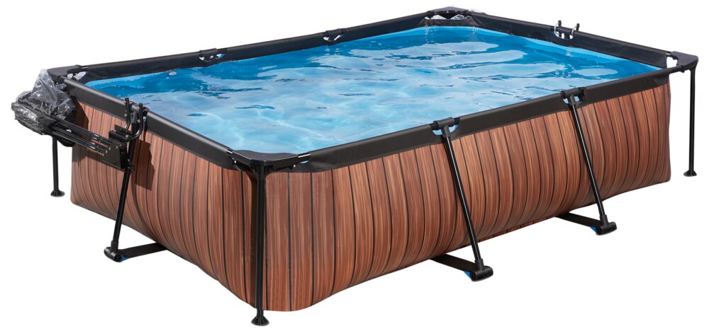 EXIT TOYS Pool 220x150 cm med pumpe og skærm - brun