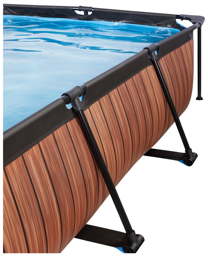 EXIT TOYS Pool 300x200 cm med pumpe og skærm - brun