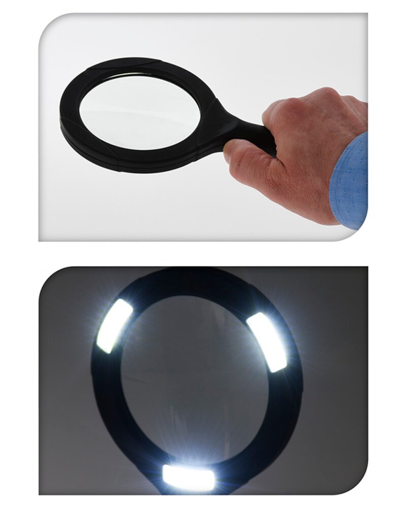 Forstørrelsesglas med LED-lys 3X