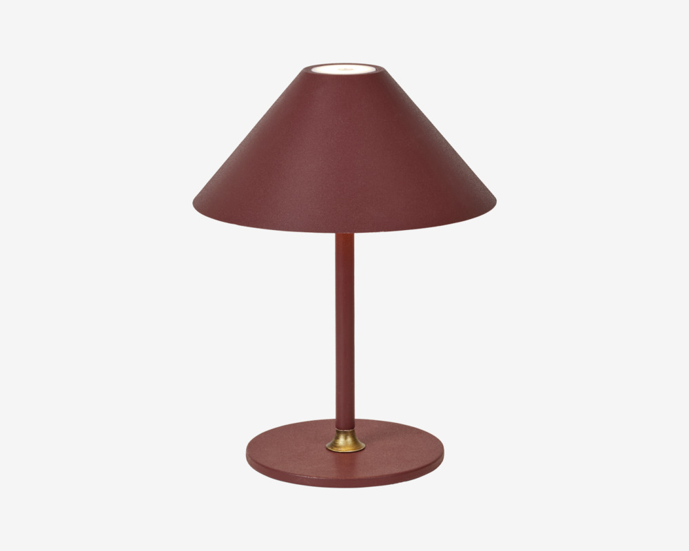 Bordlampe Hygge rødbrun H. 20 cm