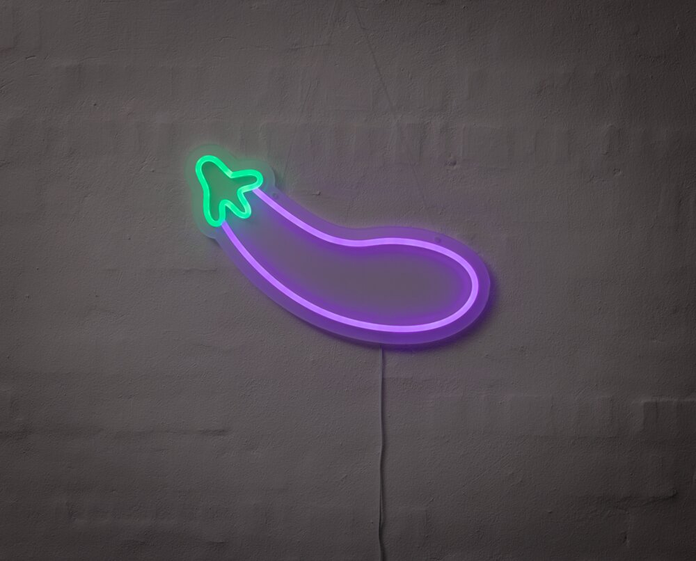 BRIGHT DESIGN Neonskilt Aubergine H. 38 x B. 22 cm