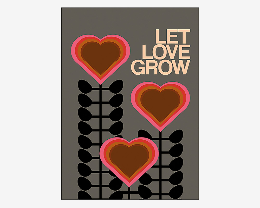 Plakat Let Love Grow Gray