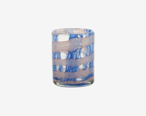 Glas Mønster Blå/Rosa H.11 cm 