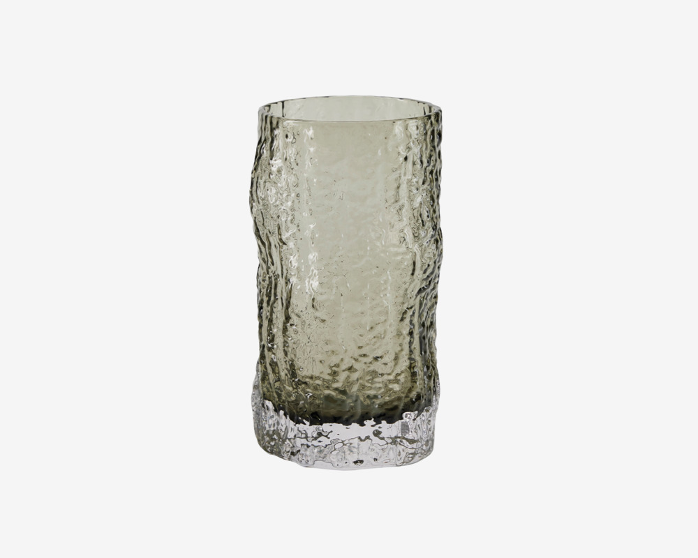 Glas Organisk form Grå H.13,5 cm 