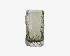 Glas Organisk form Grå H.13,5 cm 