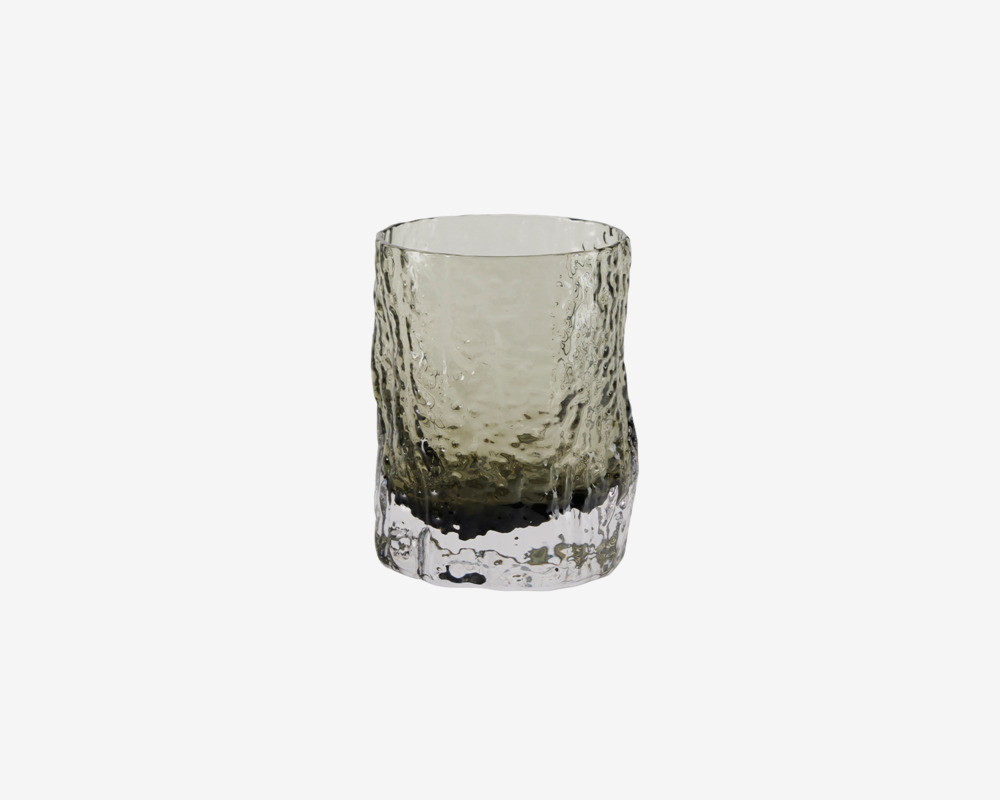 Glas Organisk Form Grå H.9,5 cm 