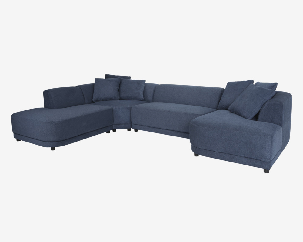 Sofa U-Shape Venstre Blå