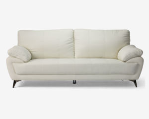 Sofa 3 Pers. Hvid Kunstlæder/PU