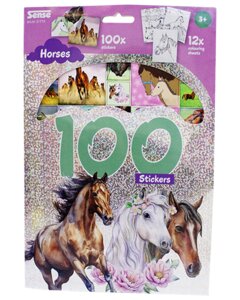 Aktivitetshæfte 100 stickers - heste
