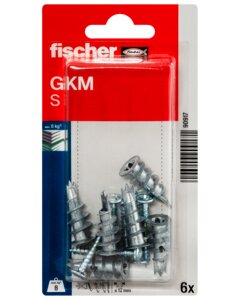 Fischer Gipsplug metal m. skrue GKM S 6 stk.